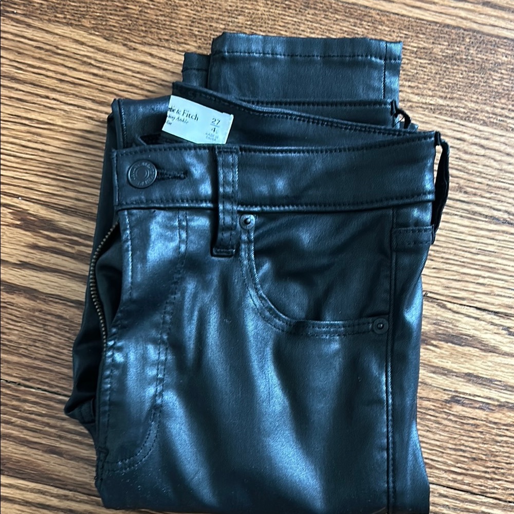 Abercrombie & Fitch Black Faux Leather Pants